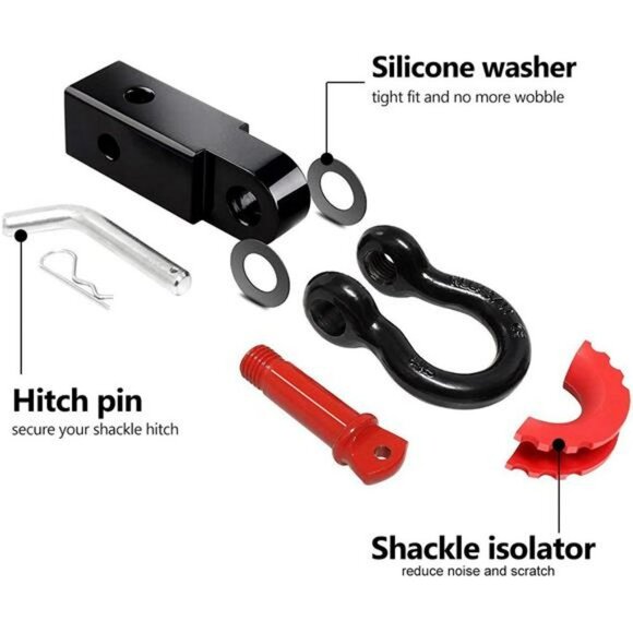 Heavy  Duty Powder Coated Forged Shackle Hitch Receiver - Picture 4 of 5